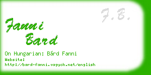 fanni bard business card