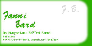 fanni bard business card